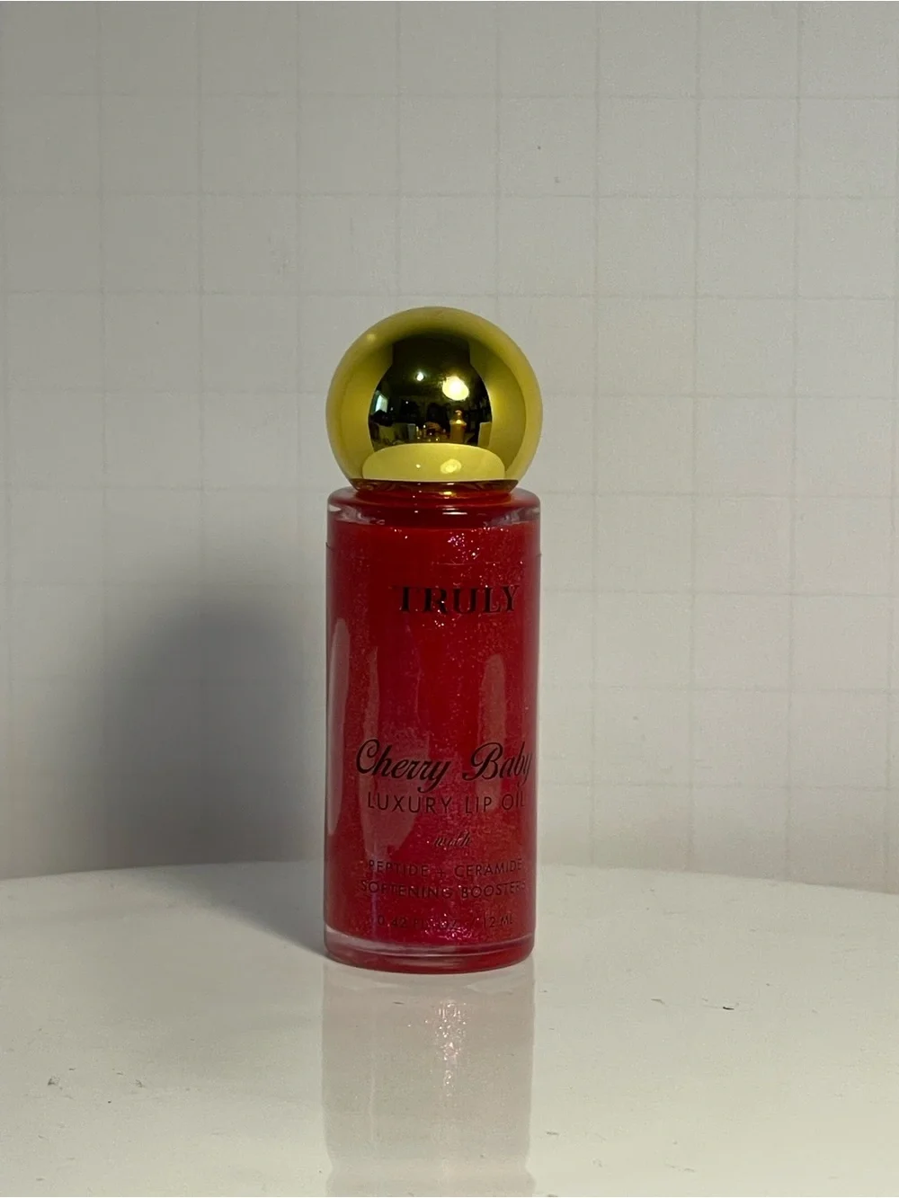 Truly Beauty “Cherry Baby” Luxury Lip Oil Peptide + Ceramide 0.42 oz - NWT **
